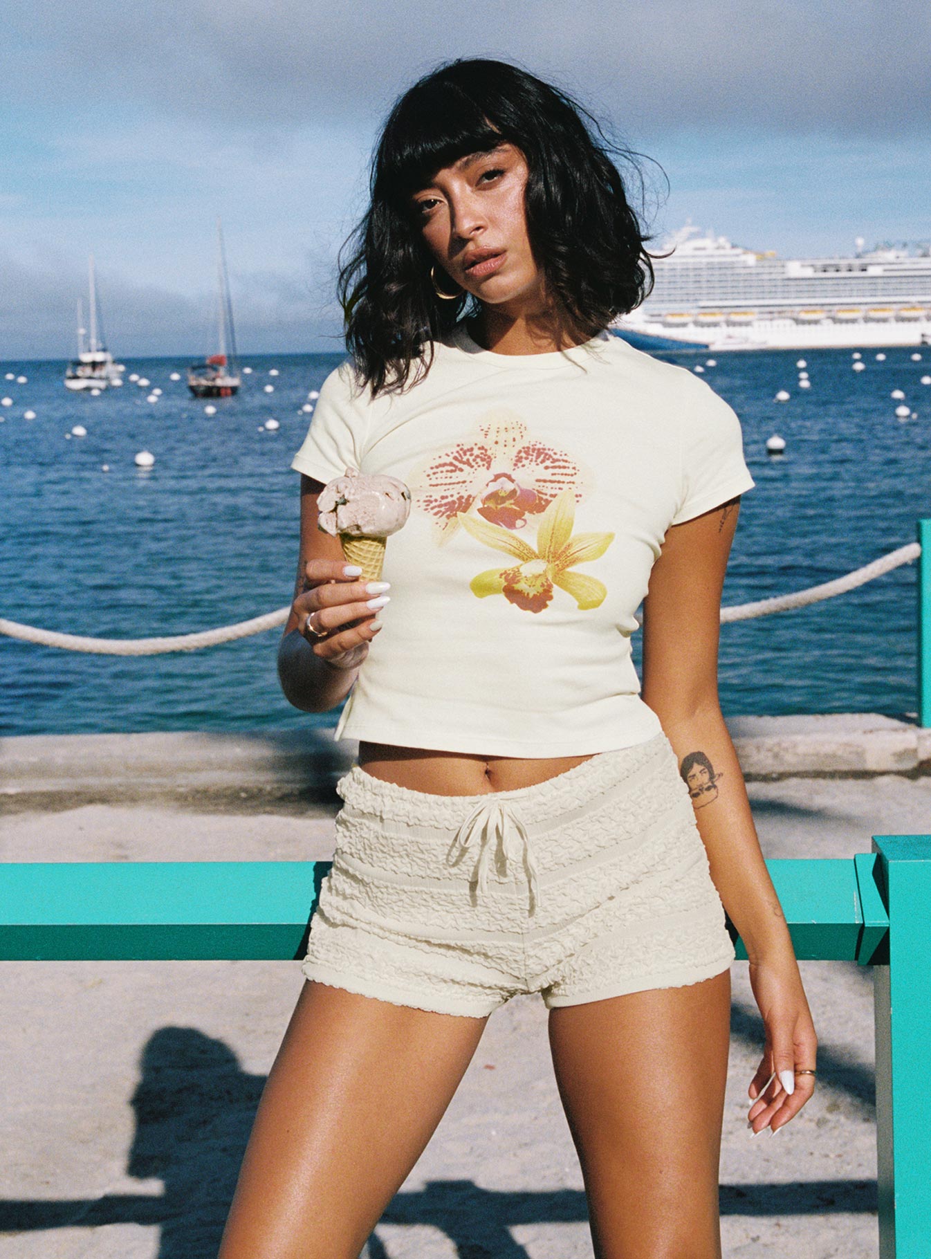 Blooming Orchids Graphic Top Cream | Princess Polly