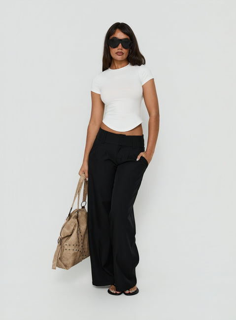 Loved Up Low Rise Baggy Pants Black Petite