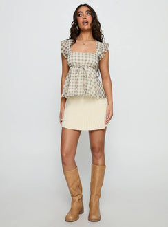 Auroraah Frill Top Yellow Check