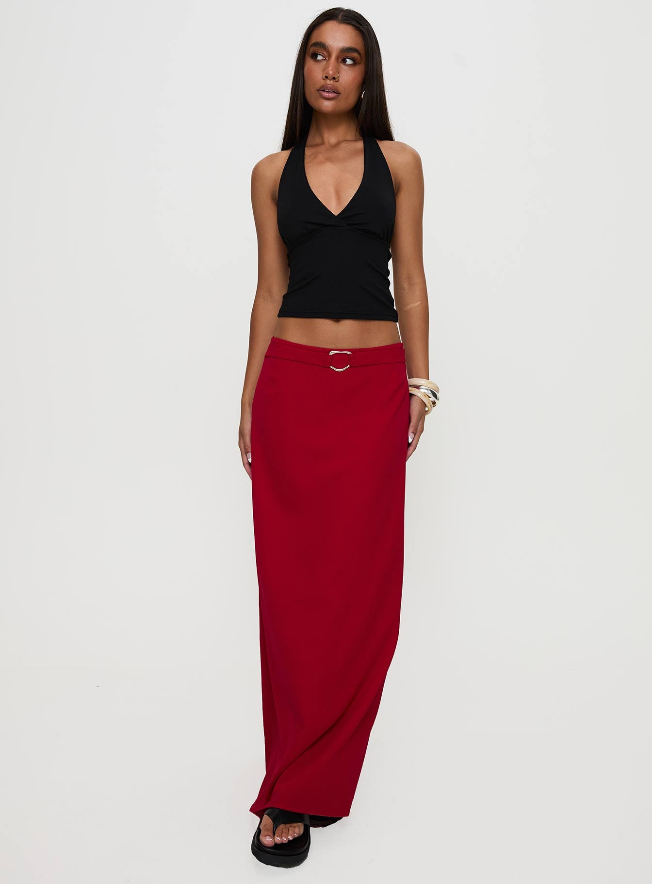 Devoted Maxi Skirt Red | Princess Polly Devoted Maxi Skirt Red | Princess Polly