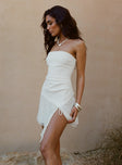 Open Arms Lace Mini Dress White