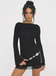 product Princess Polly Scoop Neck  Lukea Long Sleeve Mini Dress Black