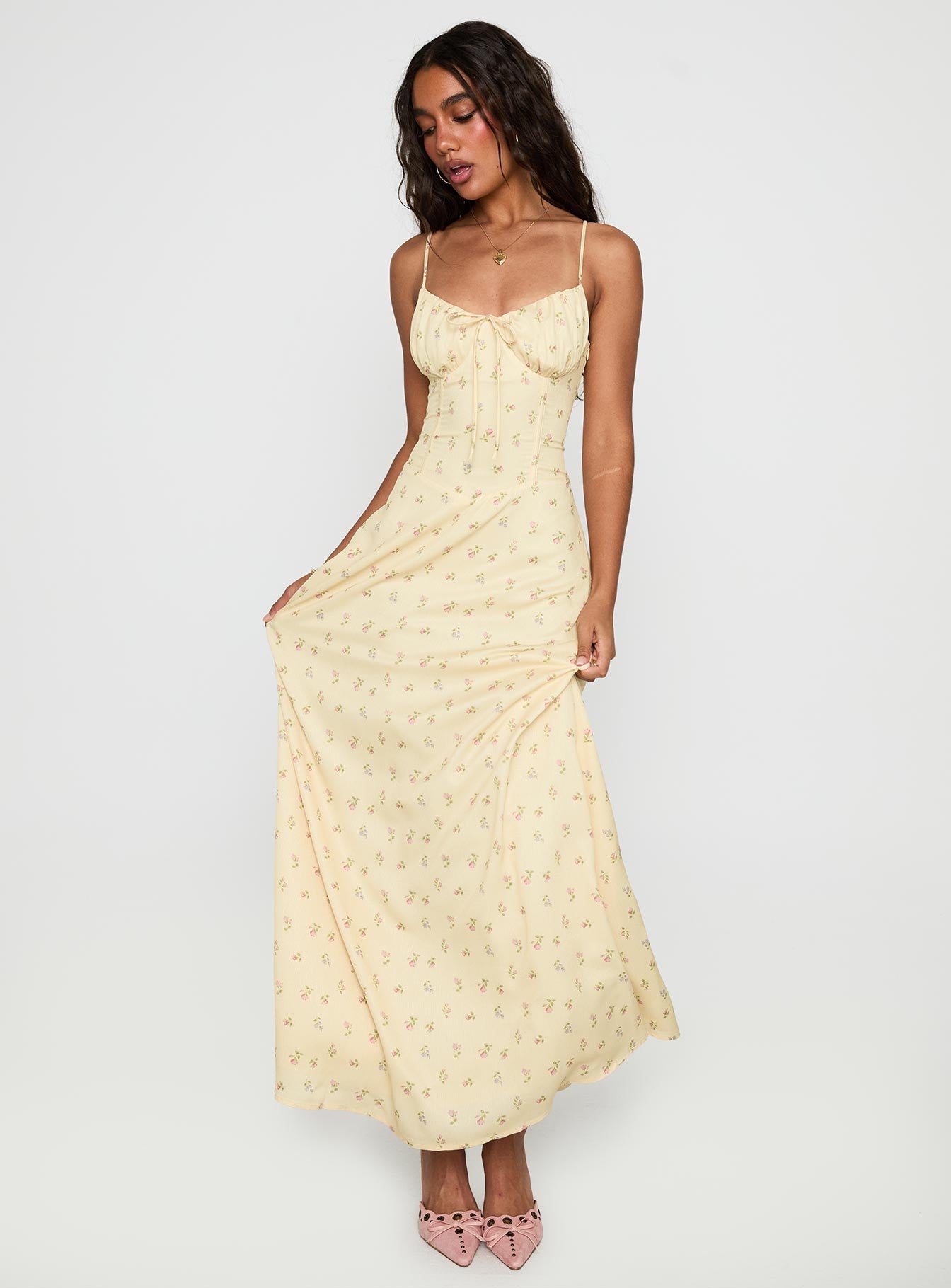 floral print maxi dress Members Only Maxi Dress | Yellow Floral | Womens
