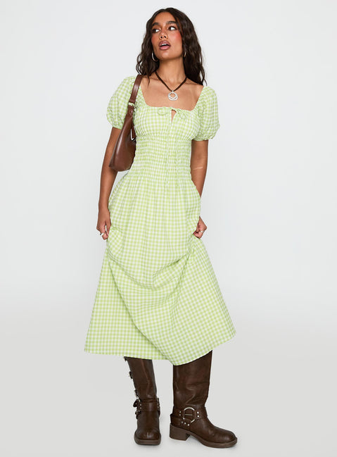 More Than Butterflies Maxi Dress Green Check | Princess Polly More Than Butterflies Maxi Dress Green Check | Princess Polly