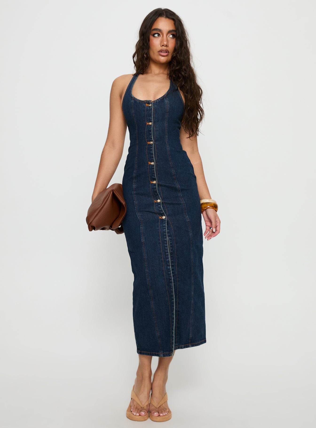 Kenny Maxi Dress Indigo | Princess Polly