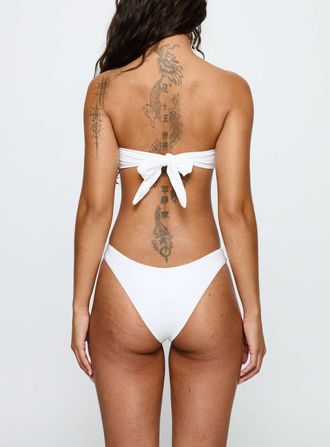 Waves Crashing Bikini Bottoms White