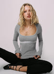 Noir Long Sleeve Top Grey