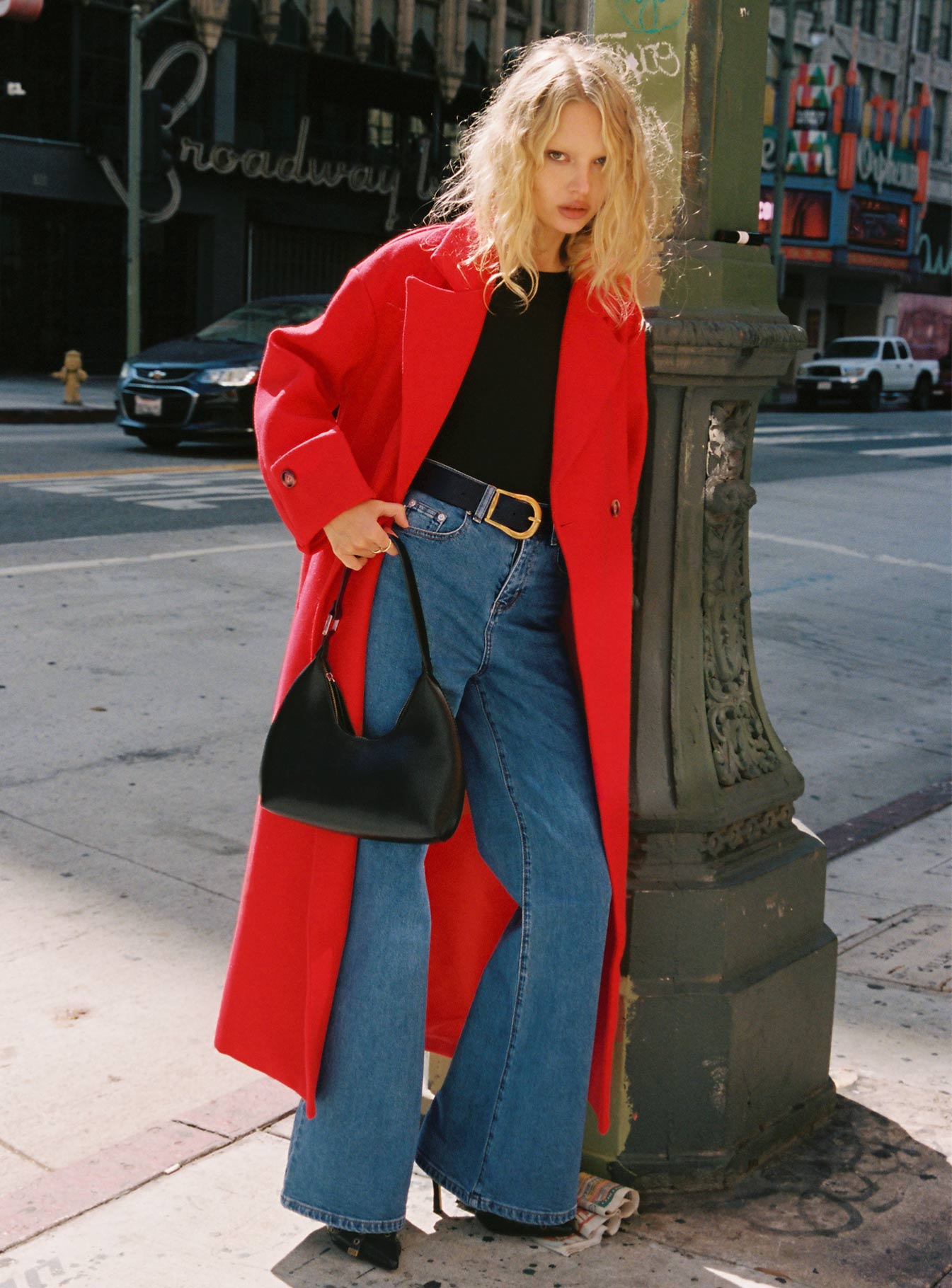 Mid rise flare leg jeans store