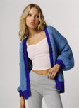 Lester Knit Cardigan Blue