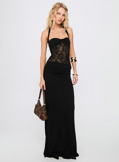 Adalyne Lace Halter Maxi Dress Black | Princess Polly Adalyne Lace Halter Maxi Dress Black | Princess Polly