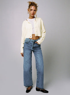 Collase Knit Sweater Cream cropped 