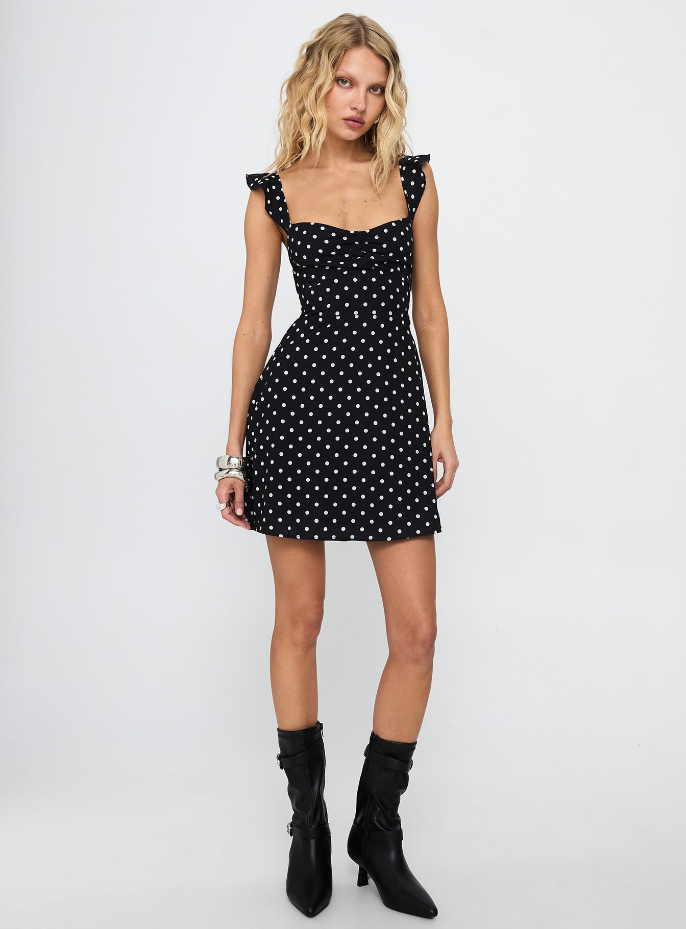 Landon Mini Dress Black | Polka Dot | Black | Polka Dot | Womens Landon Mini Dress Black | Polka Dot | Black | Polka Dot | Womens