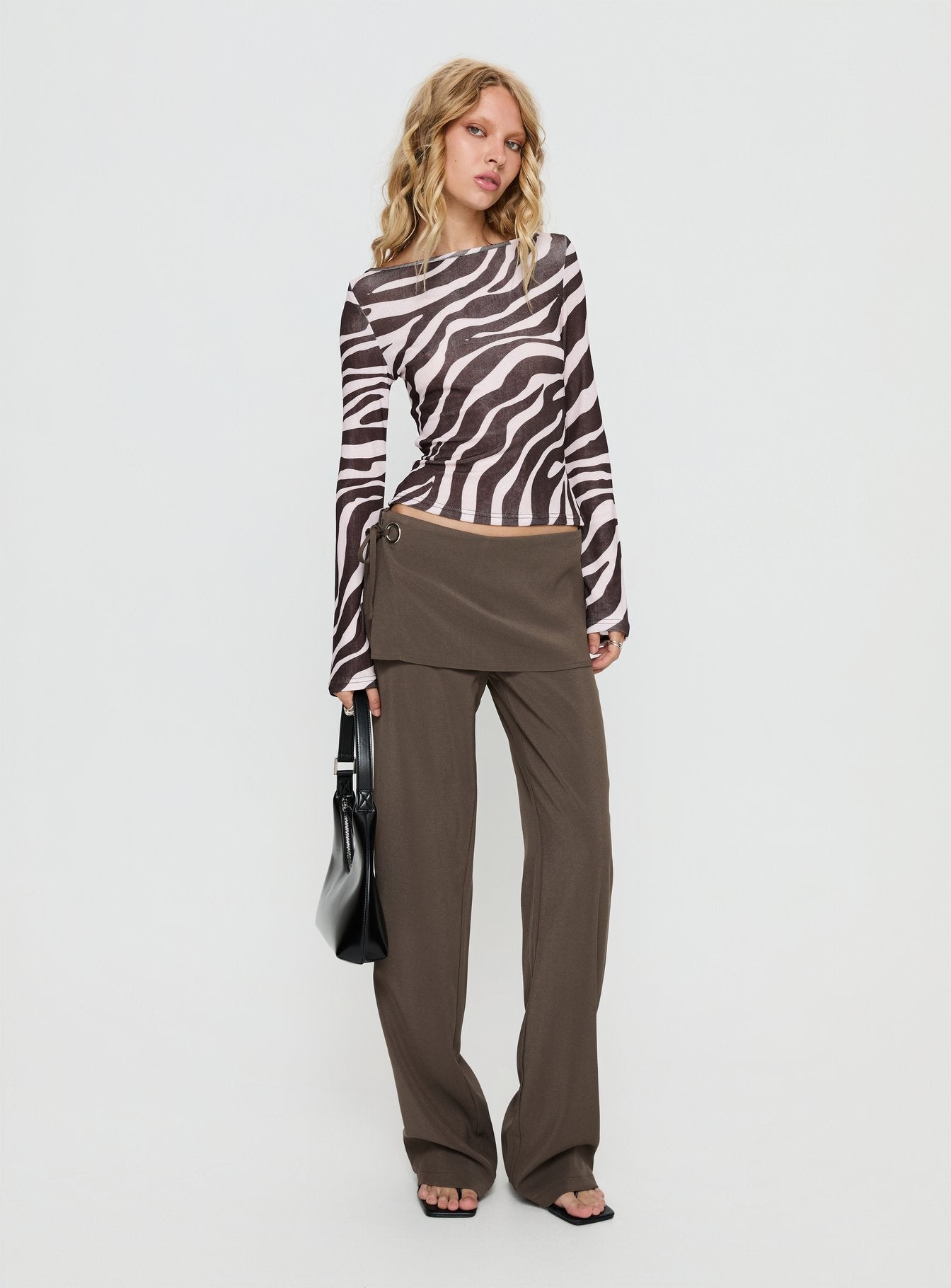 Casidee Long Sleeve Top Zebra | Princess Polly