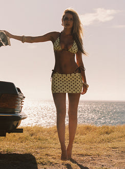 Tenya Swim Skort Yellow / Brown Polka Dot