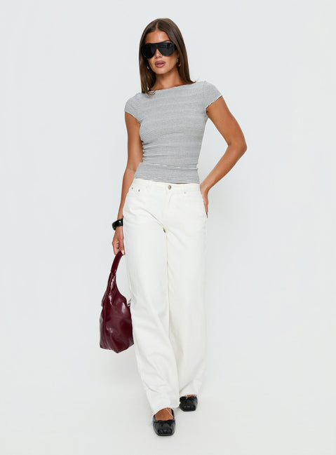 Darla Low Rise Straight Leg Jean White Petite