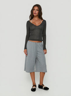 Lyrra Waffle Jersey Jorts Grey