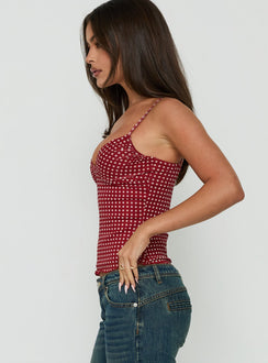 Milliano Cami Top Red Polka Dot