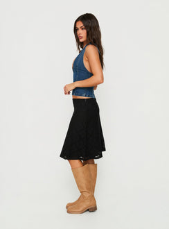 Laicey Lace Midi Skirt Black