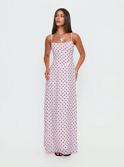 South of France Maxi Dress | Pink Polka Dot | Womens | Princess Polly Lower Impact South of France Maxi Dress | Pink Polka Dot | Womens | Princess Polly Lower Impact