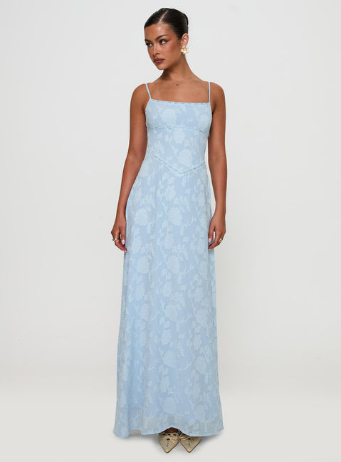 South Of France Maxi Dress | Blue | Womens | Princess Polly Lower Impact South Of France Maxi Dress | Blue | Womens | Princess Polly Lower Impact