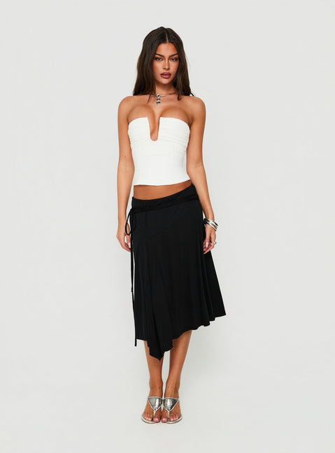 Karisma Strapless Ruched Top White