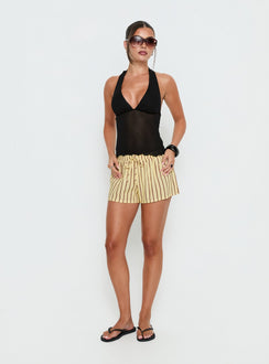 Abigayle Shorts Yellow / Brown Stripe