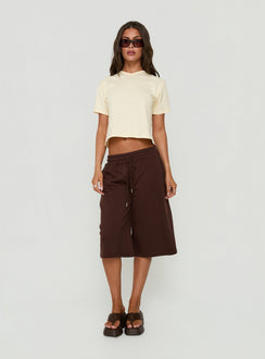 Dealia High V Boxy Tee Yellow