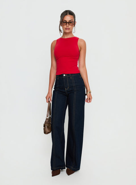 Cadance High Rise Straight Leg Jeans Indigo