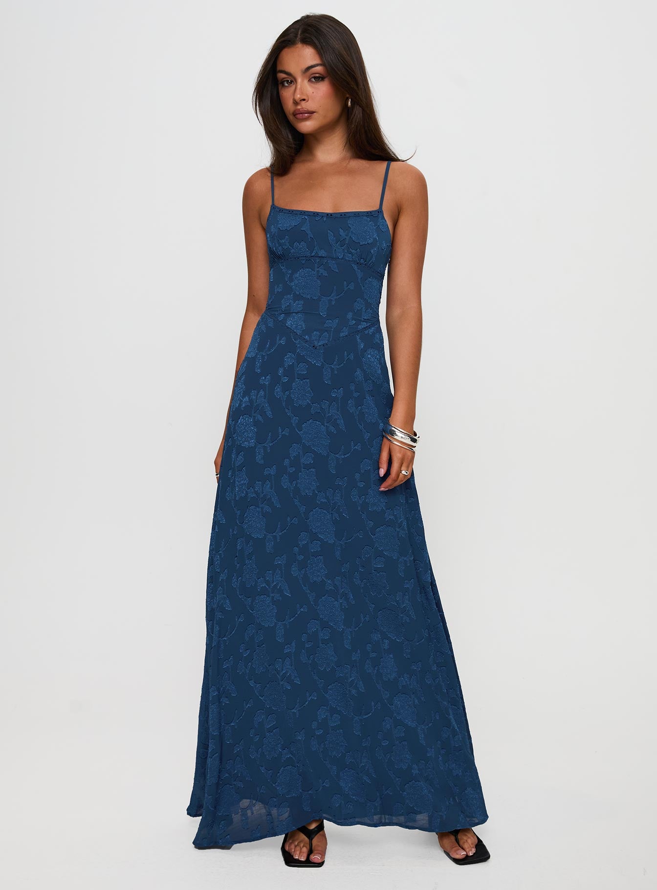 maxi dress for women blue South Of France Maxi Dress | Navy | Womens