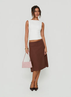 Baseline Rib Boat Neck Low Back Top White