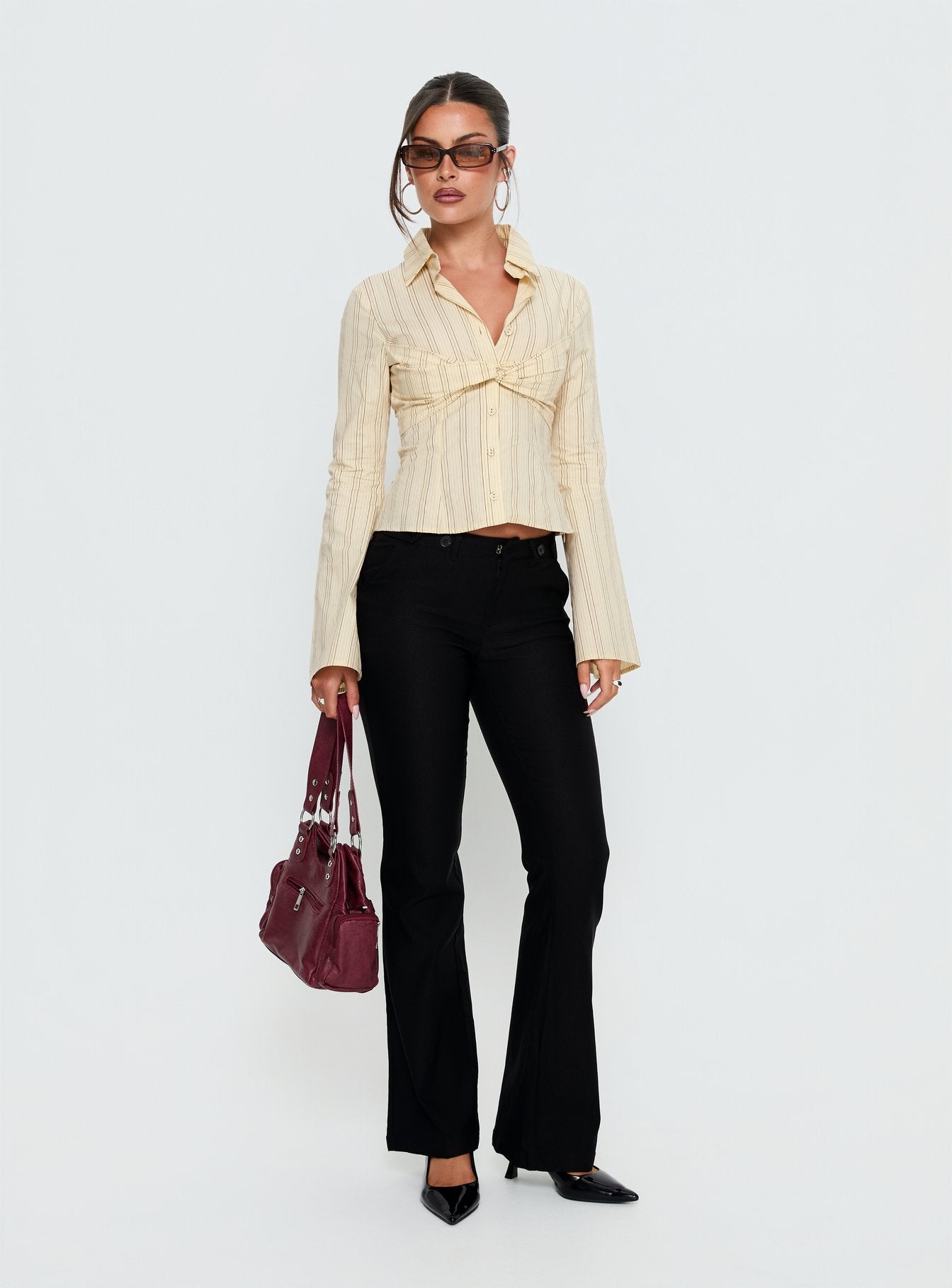 Dariana Flare Pants | Black | Womens | Princess Polly Lower Impact Dariana Flare Pants | Black | Womens | Princess Polly Lower Impact