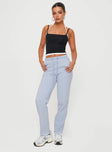 Princess Polly Mid Rise  Je T'adore Track Pant Pale Blue