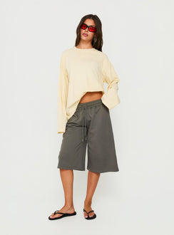 Settle Down Long Sleeve Top Butter Yellow
