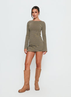 Bryanna Long Sleeve Mini Dress Yellow / Navy