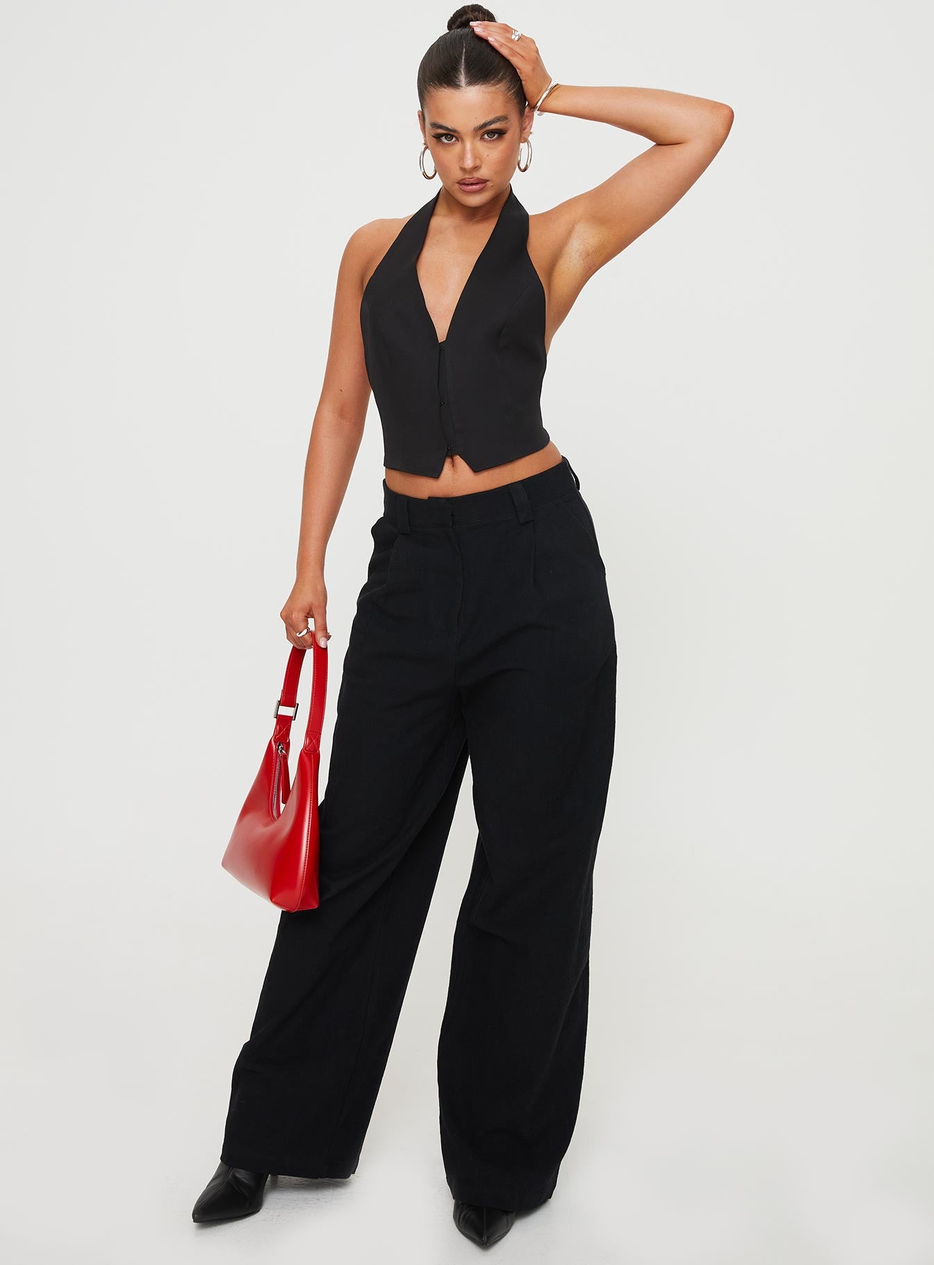 product Princess Polly High Waisted Pants High Waisted Pants  Je Suis Pants Black