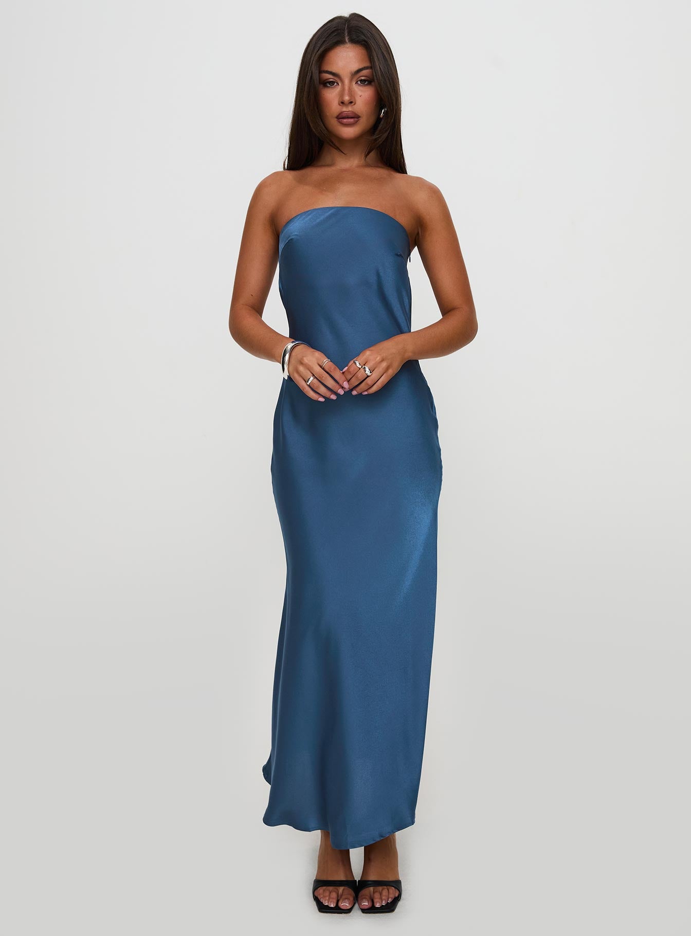 Haley Maxi Dress Mid Blue | Princess Polly Haley Maxi Dress Mid Blue | Princess Polly