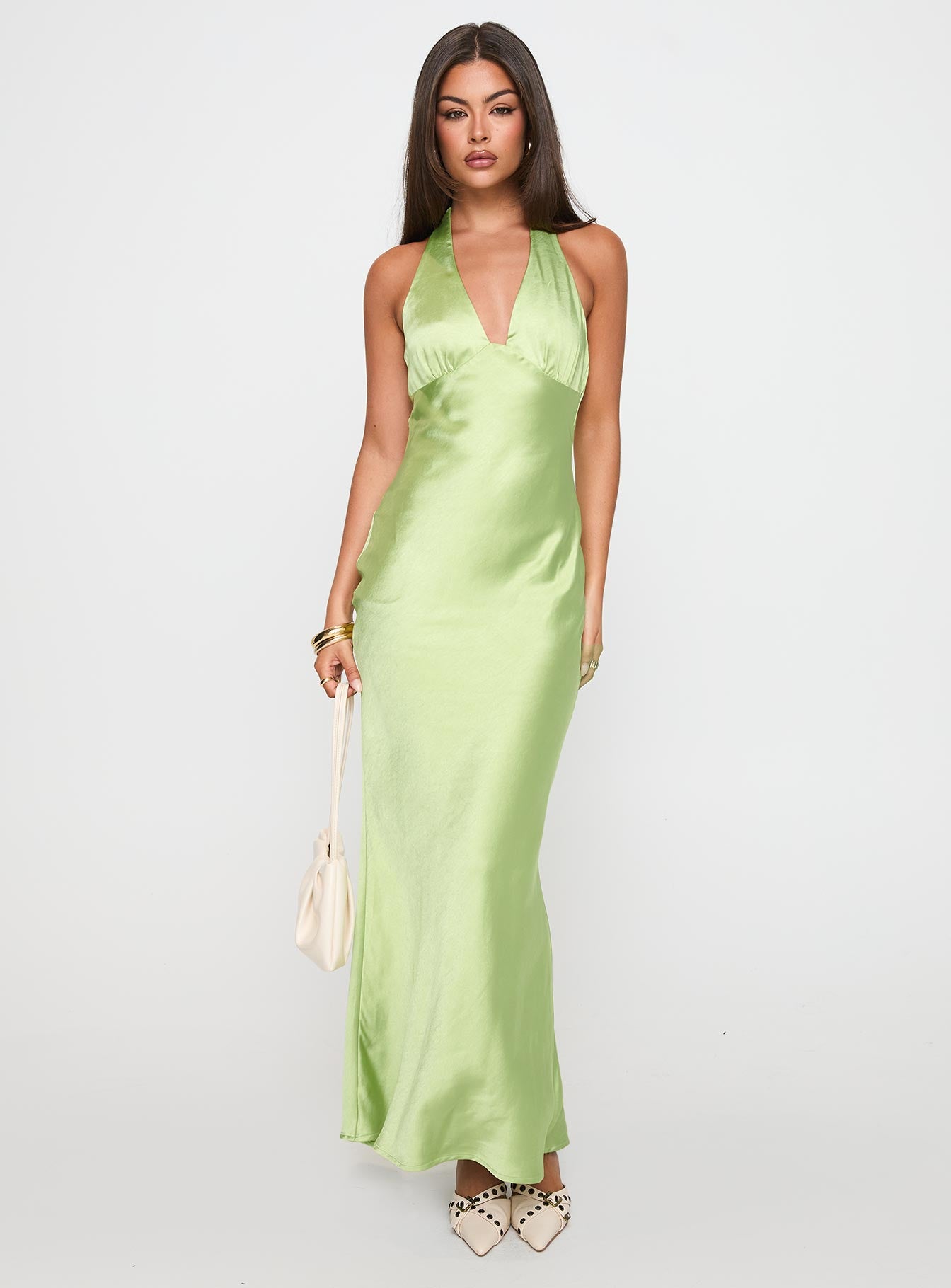 Gloriana Halter Maxi Dress Green | Princess Polly Gloriana Halter Maxi Dress Green | Princess Polly
