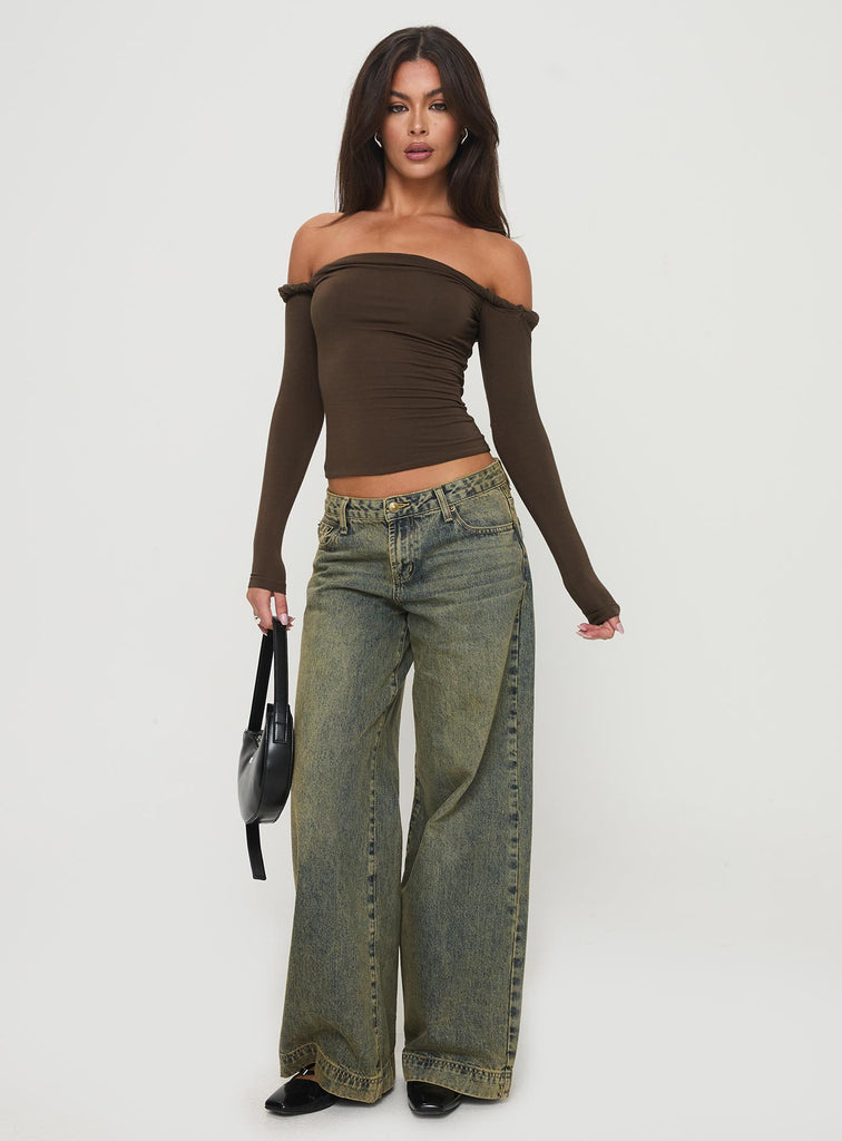Kalais Long Sleeve Twisted Top in Dusty Mauve main image 0