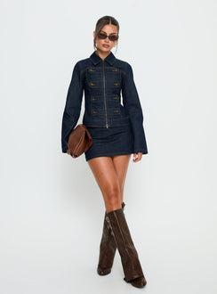 Cristen Cadet Denim Mini Skirt Indigo