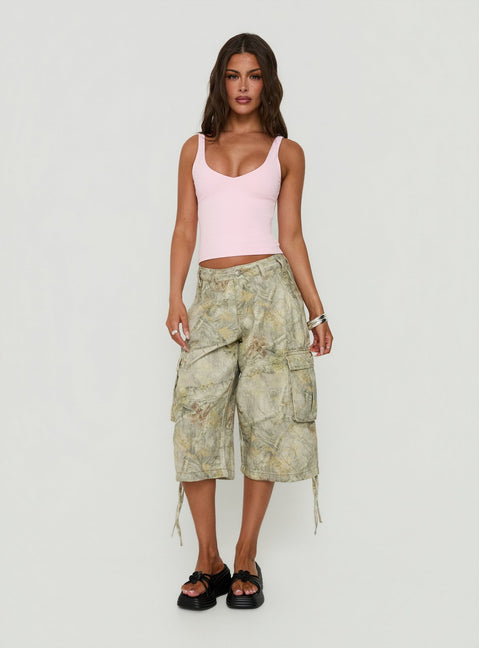 Daily Define V Neck Tank Top Pink