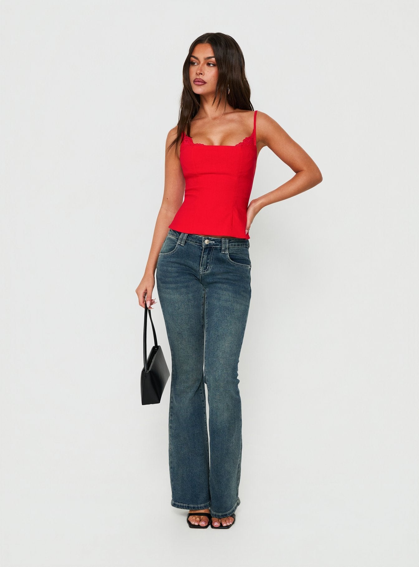 Renaissance Corset Lace Top Red