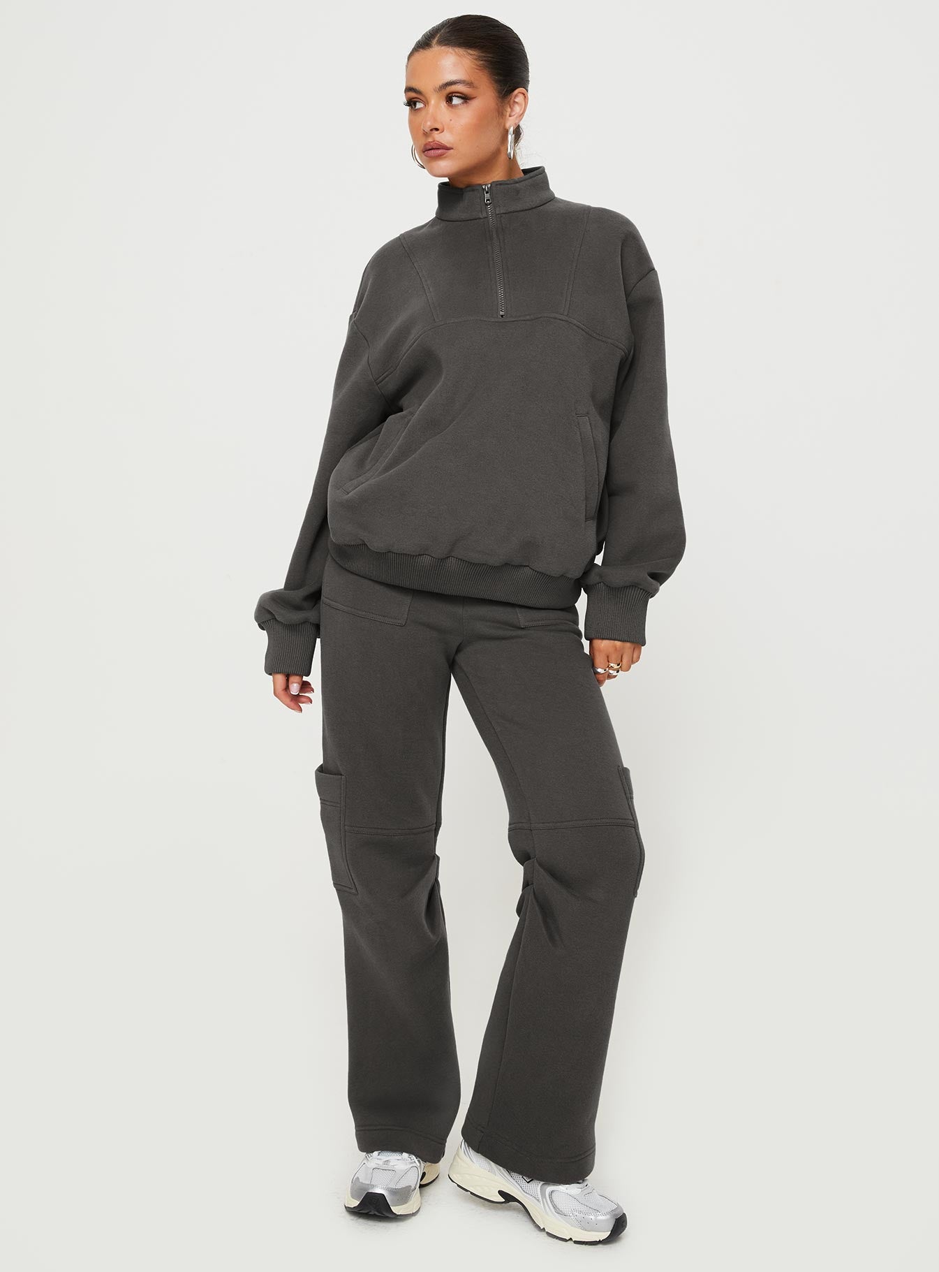 product Princess Polly High Waisted Pants High Waisted Pants High Waisted Pants High Waisted Pants  Derek Track Pants Grey