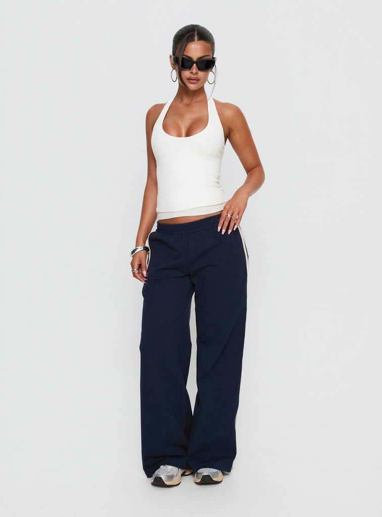 Debee Layered Halter Top White / Grey | Princess Polly