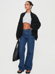 Cable knit cardigan, drop shoulder Good stretch, unlined Princess Polly Lower Impact 