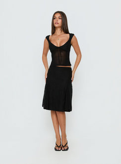 Quani Lace Midi Skirt Black