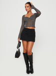 Judeth Long Sleeve Top Grey