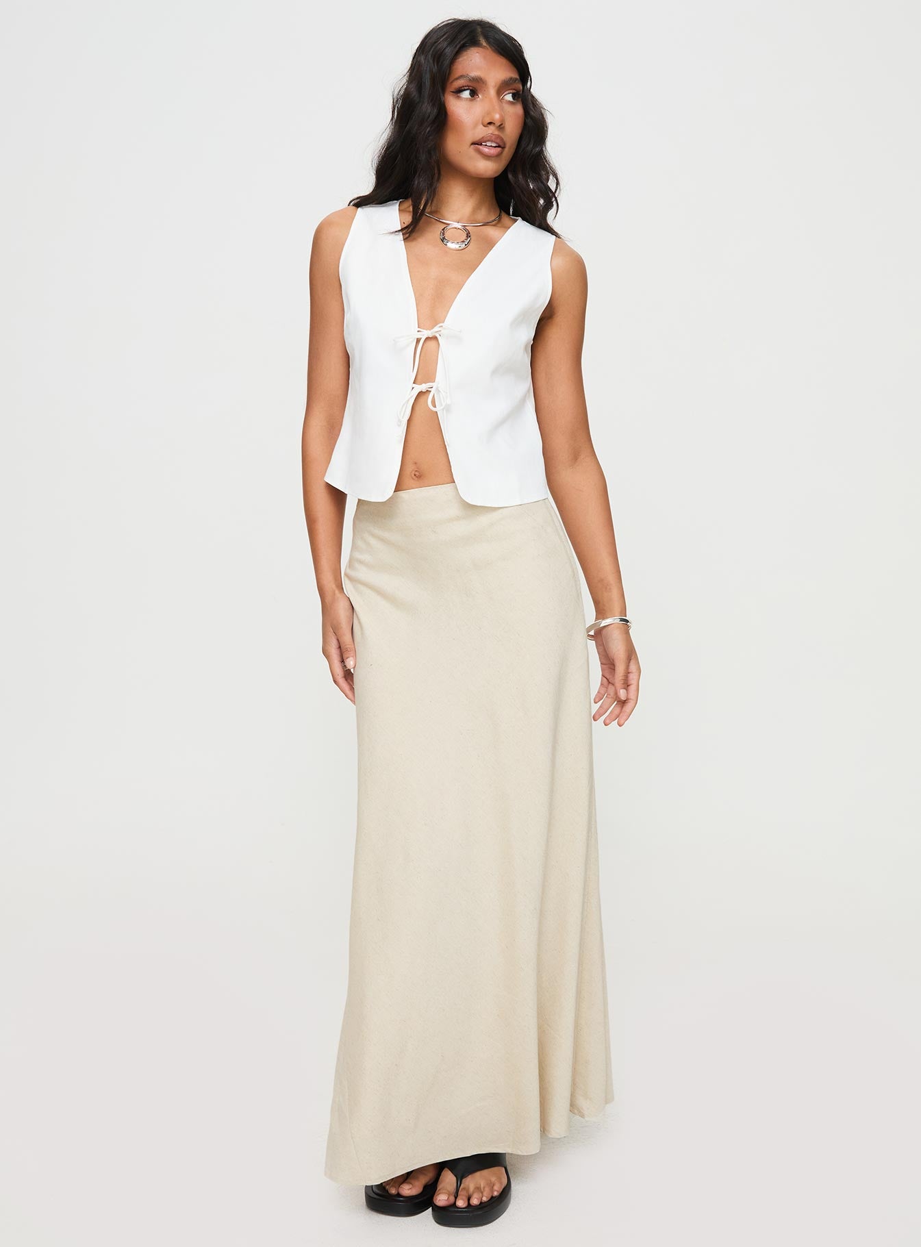 All In Maxi Skirt Beige | Princess Polly