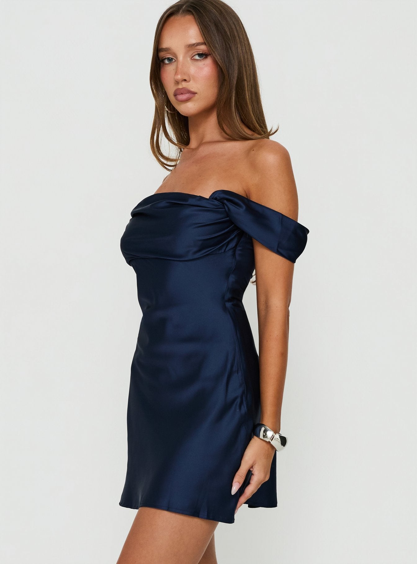off the shoulder blue mini dress Off-Shoulder Short Party Dress with Sweetheart Bodice Black / Large