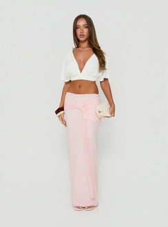 Isador Ruched Maxi Skirt Pink