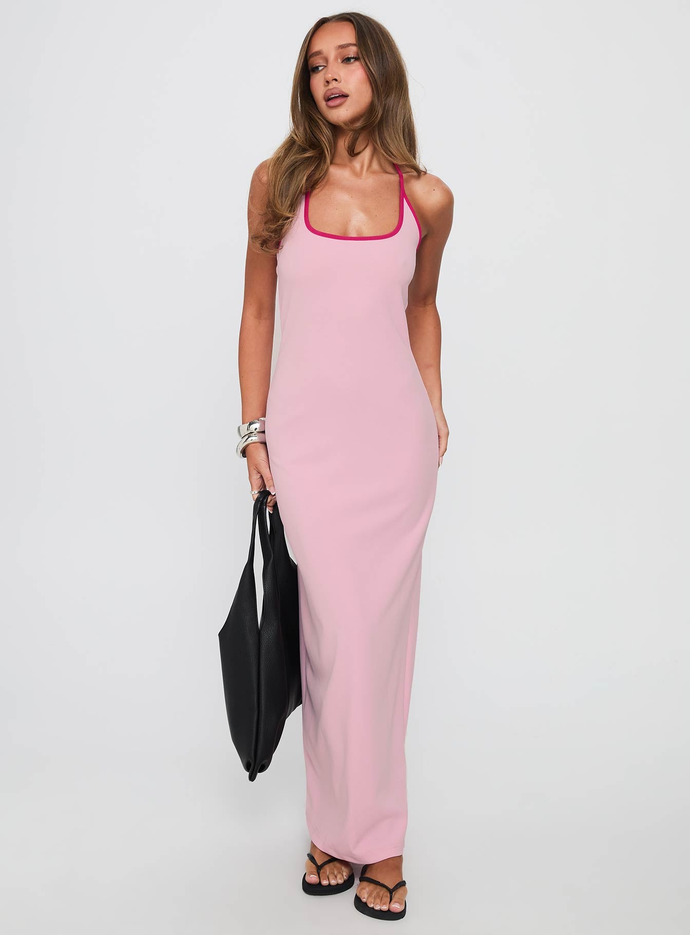 Teisha Halter Maxi Dress Pink | Princess Polly Teisha Halter Maxi Dress Pink | Princess Polly